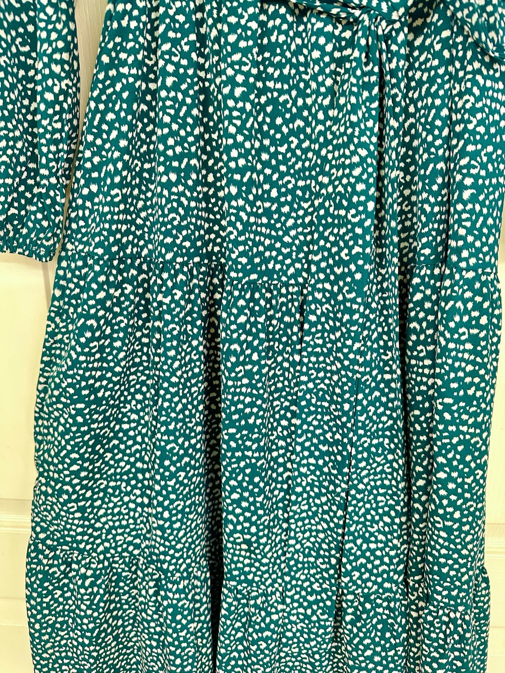 PrettyGarden Women Dark Green Polyester V Neck Long Sleeve Floral Maxi Dress S - Picture 5 of 13